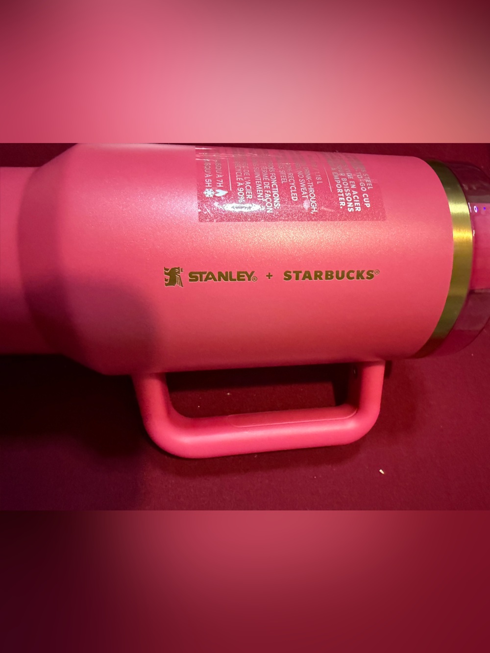 Starbucks Stanley Pink Travel Mug with Handle new